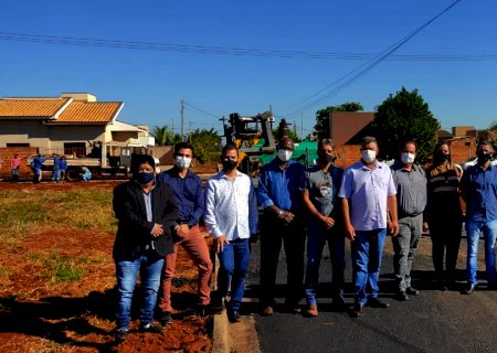 Itaporã: Prefeito Marcos Pacco e vereadores vistoriam obras no Jardim Ipanema