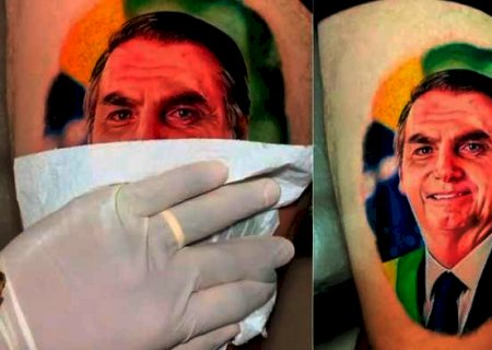 Fã tatua rosto de Jair Bolsonaro na coxa