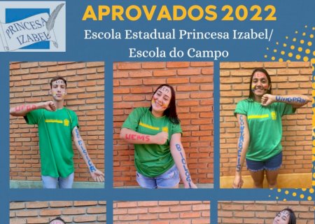 Direção e comunidade escolar da E E Princesa Izabel do Distrito de Santa Terezinha parabenizam os alunos aprovados em vestibular de universidades da região