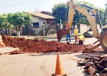 Sanesul realiza obras de ampliação da rede de esgoto na região central de Itaporã