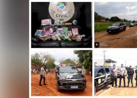 Polícia Civil participa de ação social e distribui centenas de brinquedos para crianças em MS