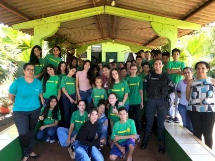 Polícia Militar de Itaporã ministra palestra contra o tabagismo e outras drogas