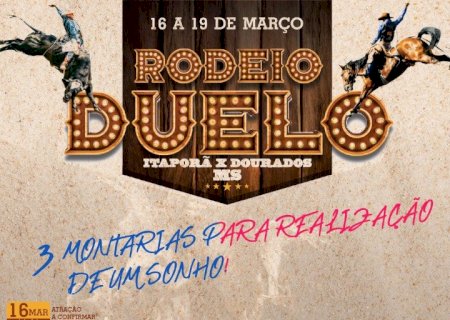 Alô, amantes do rodeio você não pode perder de 16 a 19 de março Rodeio o Duelo Dourados e Itaporã