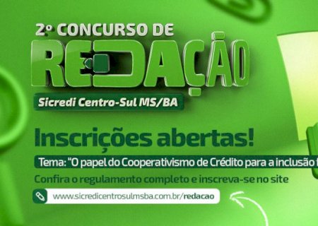 Sicredi Centro-Sul MS/BA abre inscrições para 2º Concurso de Redação