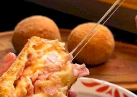 Bomba de presunto e queijo é crocante por fora e suculenta por dentro