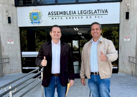 Visita de Pré-Candidatos a Prefeito, Tiago Carbonaro, e a Vice-Prefeito, Edilson Bigatão, de Itaporã à Assembleia Legislativa de Campo Grande (MS) - Fotos e Vídeo