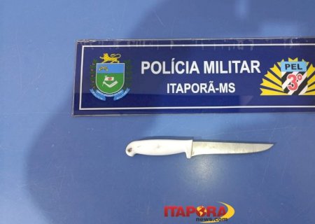 Itaporã – Polícia Militar localiza e prende homem que ameaçava família com faca
