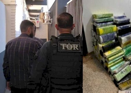 Homem é preso com 104 kg de maconha escondidos em caminhão de mudança em Dourados