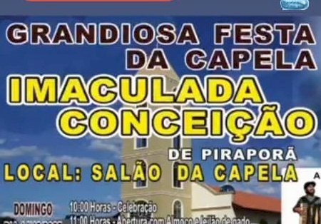 “Bora participar, neste domingo, da grandiosa Festa da Imaculada Conceição: fé, tradição e alegria em Piraporã!”