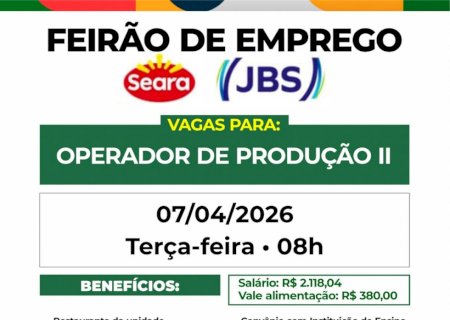 Oportunidade de emprego em Itaporã!