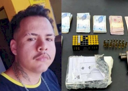Suspeito de participar de homicídio é preso com pistola e 750 g de cocaína em Sidrolândia