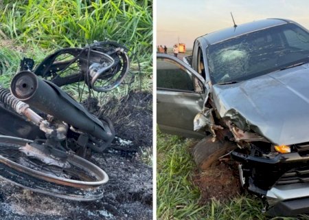 Motociclista morre após colisão e moto pegar fogo na rodovia BR-376