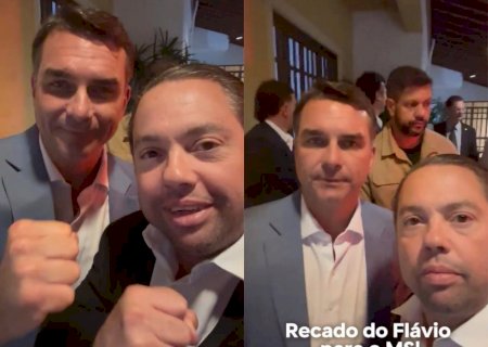 Nome de confiança de Flávio Bolsonaro em MS, Rodolfo Nogueira se reúne com presidenciável para alinhar segundo turno